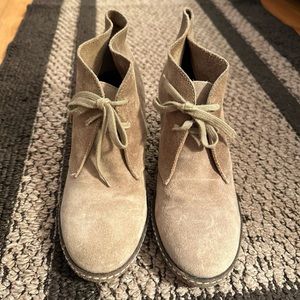 Jcrew Mcalister Leather Wedge Bootie, Tan, Made In Italy!